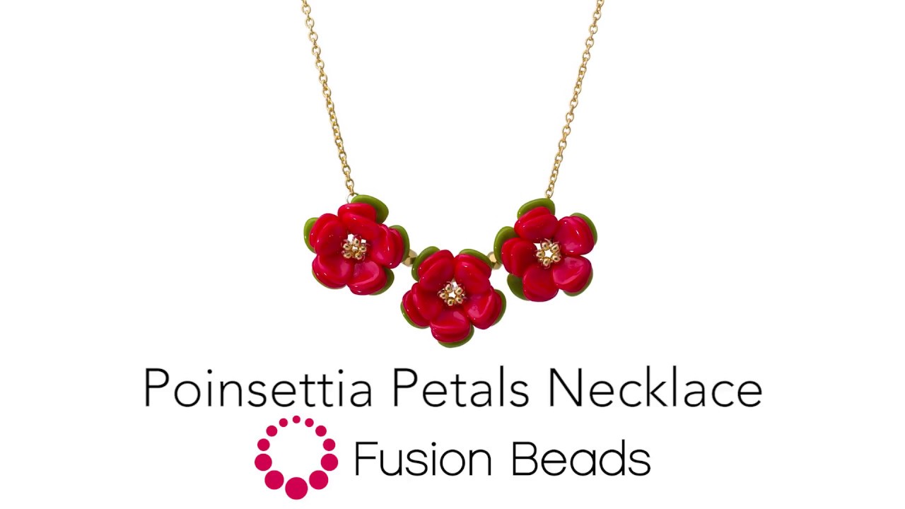 Learn how to create the Poinsettia Petals Necklace by Fusion Beads