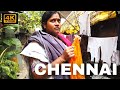 4K She' Walkin on STREETS of CHENNAI For The FIRST TIME | Walking Towards The Metro Station | TN 4K