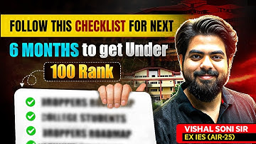 Under 100 Rank in 6 Months !😱 This Checklist Will Change Your GATE Rank