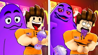 Seram Horangi Muntah Ungu Sebab Minum Air Grimace Shake!!! (Roblox Malaysia)