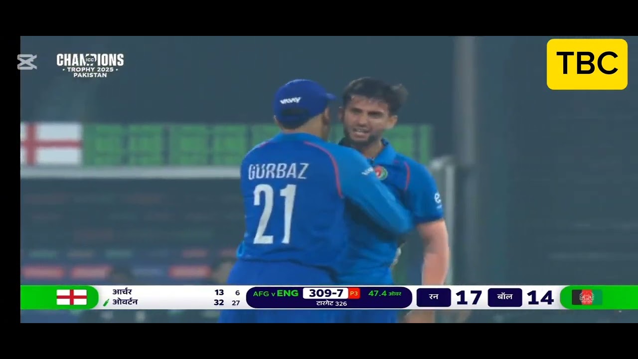 Afghanistan vs England ICC Champions Trophy Lahore Pakistan 2025 AFG ...