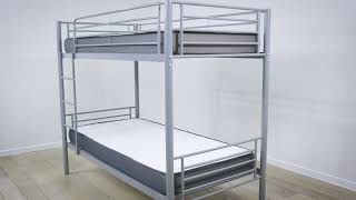 Metal Double Bunk Bed 90X190 In Ibiza Strong, Safe And Ideal For Saving Space