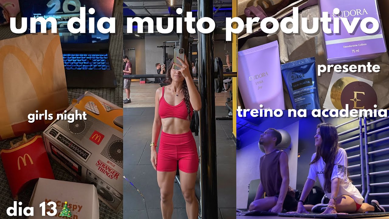um dia produtivo: treino na academia e girls night | vlogmas dia 13