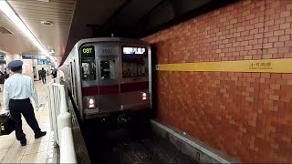 東武9000系9107F編成(量産車)東武東上本線直通各駅停車川越市行き 小竹向原駅発車シーン