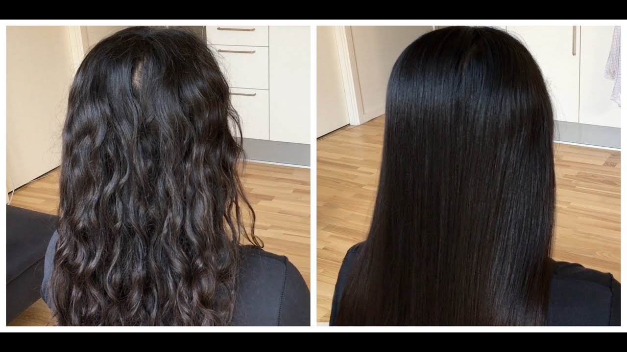 ASMR Relaxing Hair Brushing and Straightening (From Curly to Straight Hair) 💆🏽‍♀️