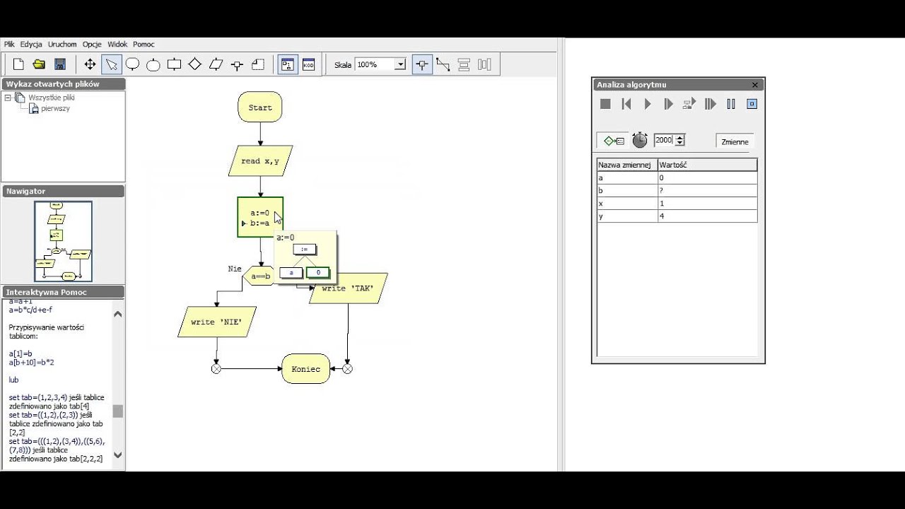 Algorytmy Schemat Blokowy Sprawdzian Gimnazjum ALGORYTMY I STRUKTURY DANYCH - Lekcja 3 - Schematy blokowe i program