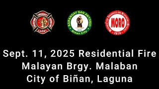 Sept 11, 2025 - Residential Fire Malayan Malaban