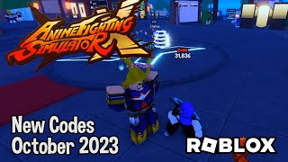 Roblox Anime Fighting Simulator X New Codes October 2023