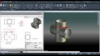 Cross/4-way pipe fitting in AutoCAD by AC 3DCad 254 views 2 months ago 6 minutes, 48 seconds