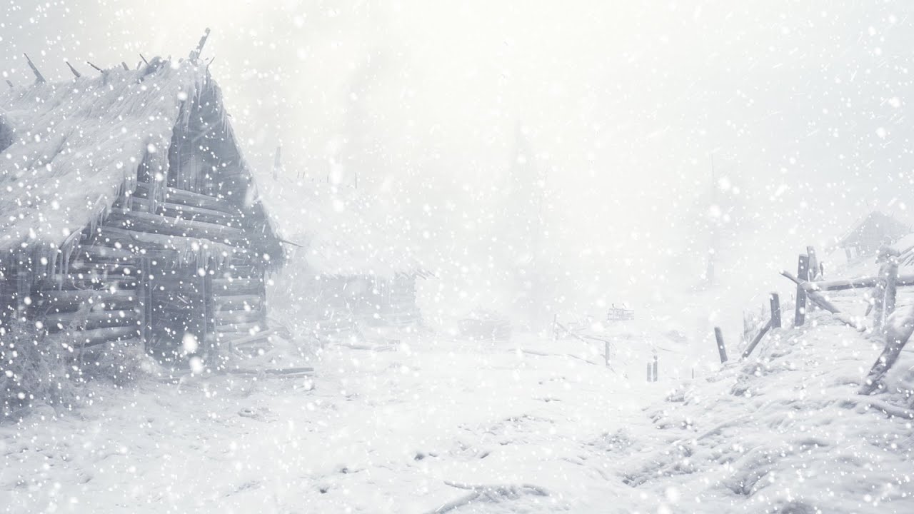 Blizzard in a Mountain Village┇Howling Wind & Blowing Snow┇White Noise ...