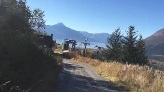 Driving down Mount Alyeska in Girdwood, Alaska