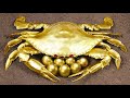 Stop Motion ASMR - Mukbang KingCrab Primitive Cooking catching Mud off Seafood IRL Recipe 4K