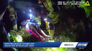 Video Okeechobee County Rescuers Navigate Dense Brush To Save Father And Daughter After Plane Crash