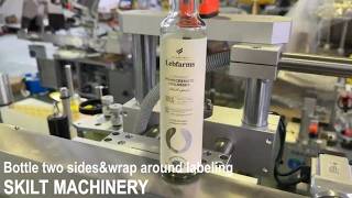 SKILT Auto flat bottle two sides and round bottle wrap around labeling together