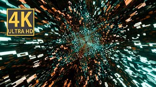 Abstract Background Video 4K Screensaver Tv Vj Loop Neon Mirror Teal Orange Sci-Fi Calming Hypnotic