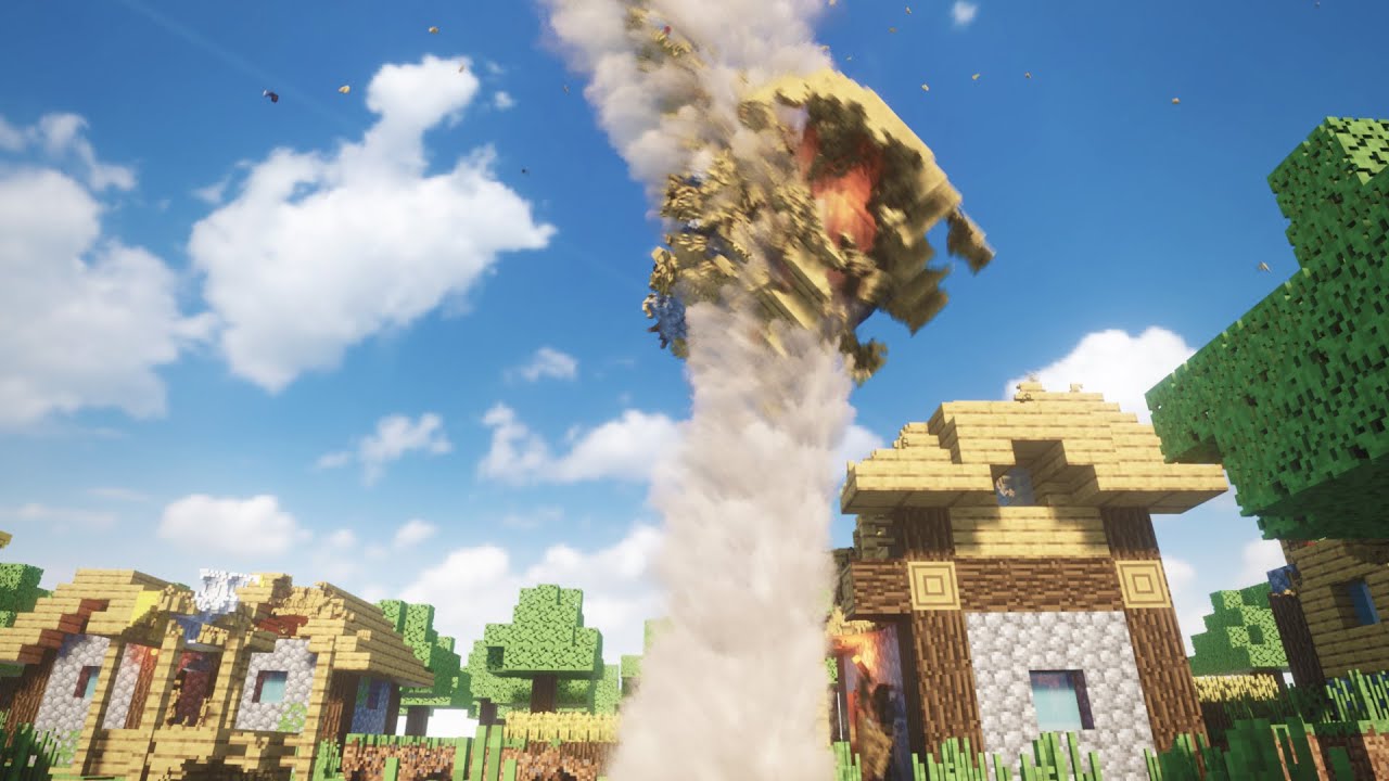 Realistic Tornado vs Minecraft Village #2 | Teardown - YouTube