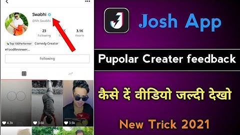 Josh App | How to feedback Pupolar Creater in Josh App| josh app par popular creator kaise bane