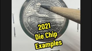 Examples Of The 2021 Crossing The Delaware Die Chips AND Full Crown!