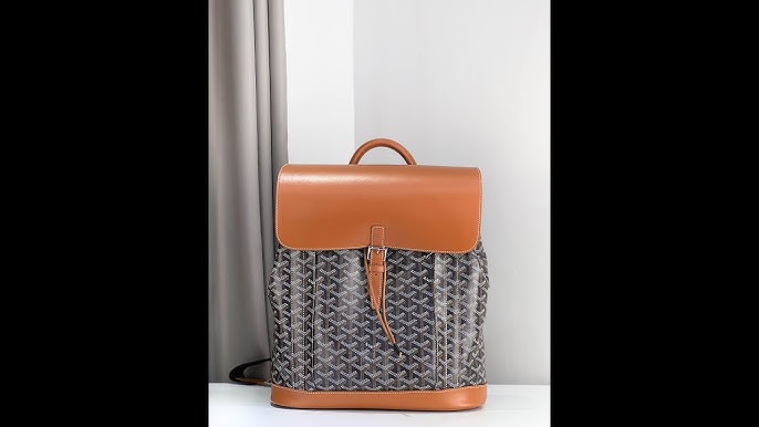 GOYARD Alpin MM Goyardine Canvas Leather Backpack Bag Tan