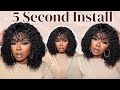 MUST HAVE 5 SECOND INSTALL SUMMER BOB BANG WIG! 4 IN 1 PRE-MAX WIG*MY FIRST WIG