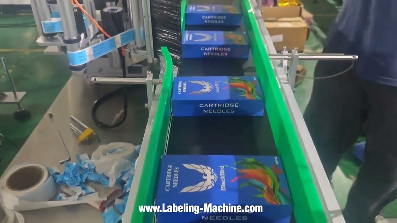 Automatic carton box case label printing labeling machine single side labeling video