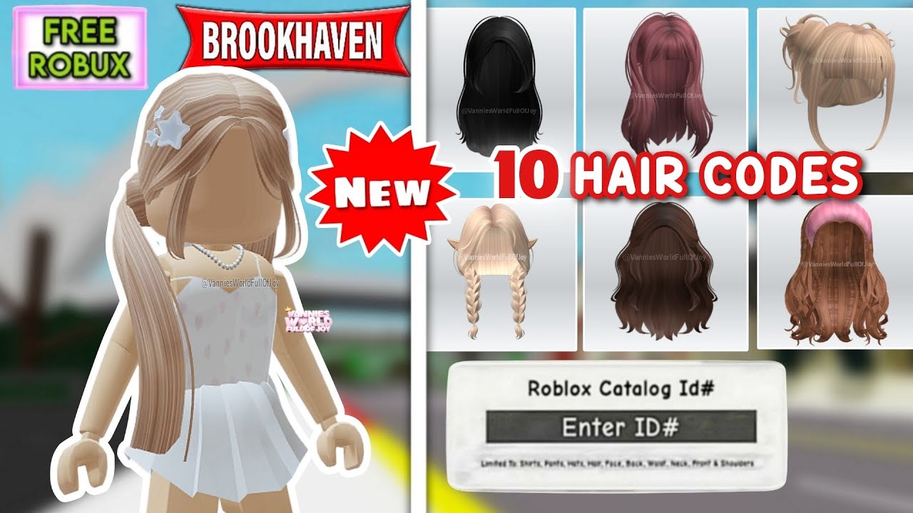 NEW* 10 CUTE HAIR ID CODES FOR BROOKHAVEN 🏡RP, BERRY AVENUE AND