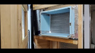 DIY Cargo Trailer Camper Conversion - Episode 6 - Window Air Conditioner Installation- Toy Hauler