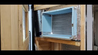 DIY Cargo Trailer Camper Conversion  Episode 6  Window Air Conditioner Installation Toy Hauler