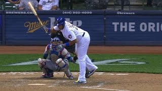 LAD@MIL: Dodgers challenge hit by pitch