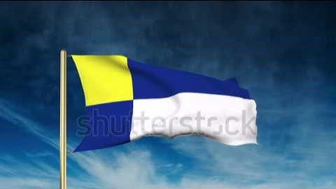 Bratislava flag slider style. Waving in the win with cloud background animation Stock video by