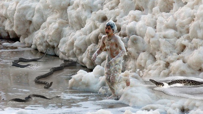 Sudsy 'Sea Foam' Coats Resort Beach 