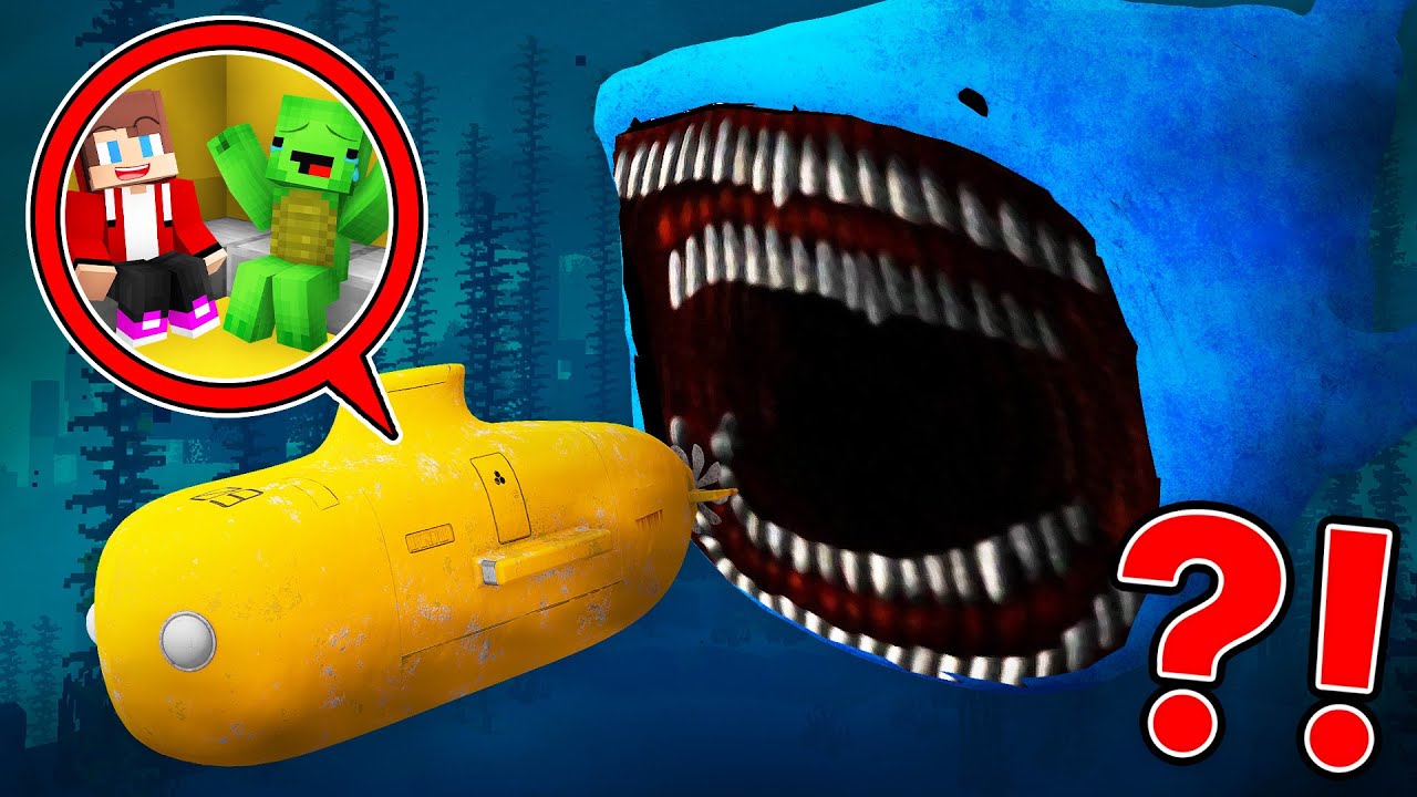 JJ and Mikey Submarine vs BLOOP in Minecraft - Maizen