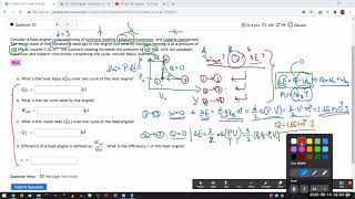Physics 4B - Heat Engine Cycle Problem Example - Cycle with Adiabatic Expansion