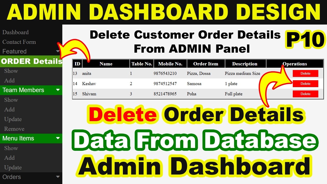 How to Delete Record from database HTML/ PHP Web Page,PHP MySQL CRUD ...