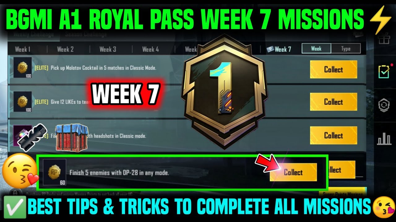 A1 WEEK 7 MISSION | BGMI WEEK 7 MISSIONS EXPLAINED | A1 ROYAL PASS WEEK 7 MISSION | C4S12 WEEK 7