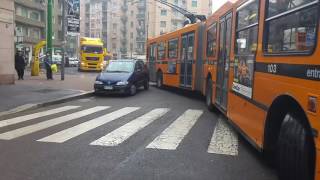 Auto bloccano  filovia in Piazza Bausan