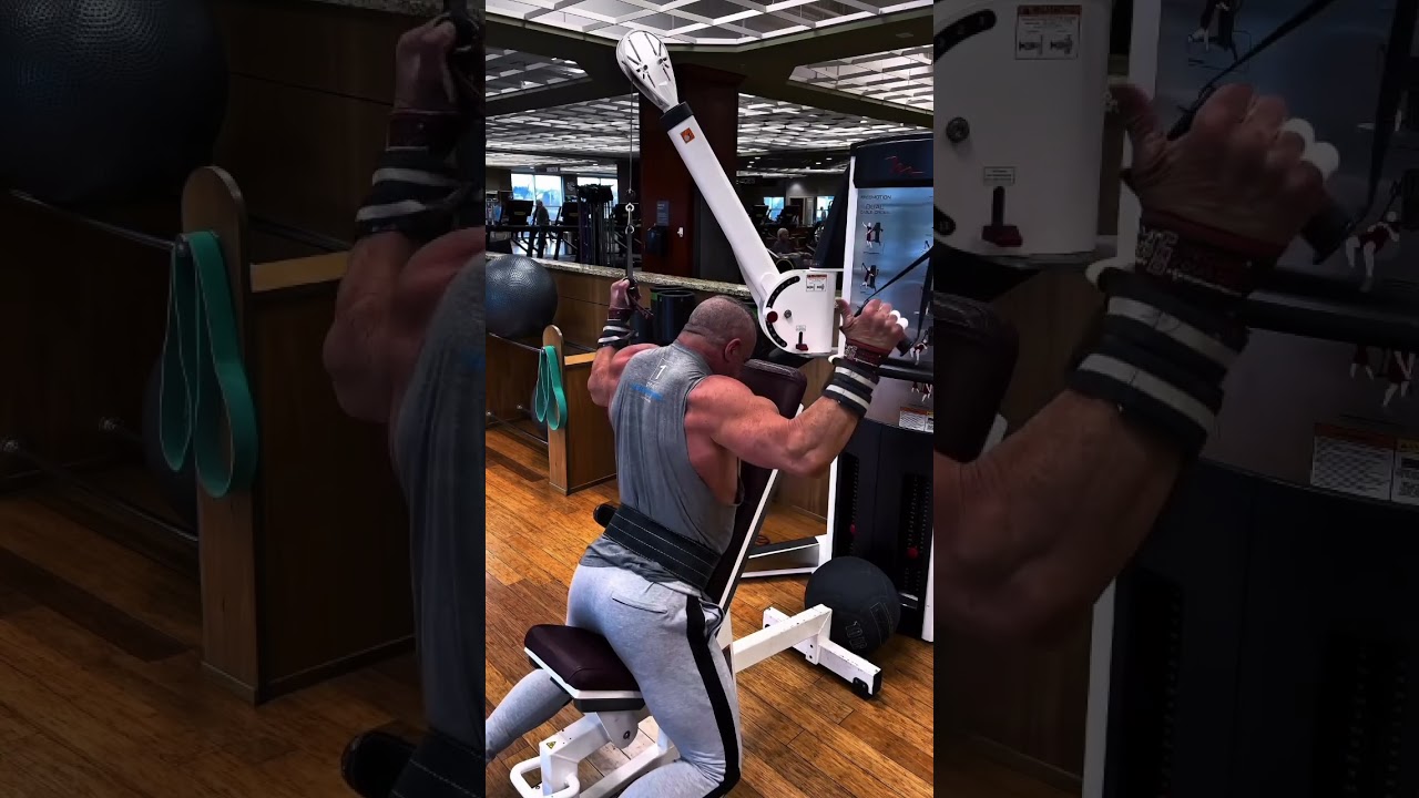 These Hercules pulldowns, facing forward on an incline bench are an amazing way to develop lat width