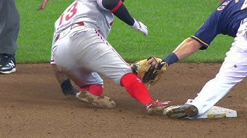 PHI@MIL: Call stands on tag play after review in 7th