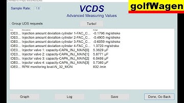 VW 1.6 TDI 77kWH CAY injection amount deviation cylinder measure comparise