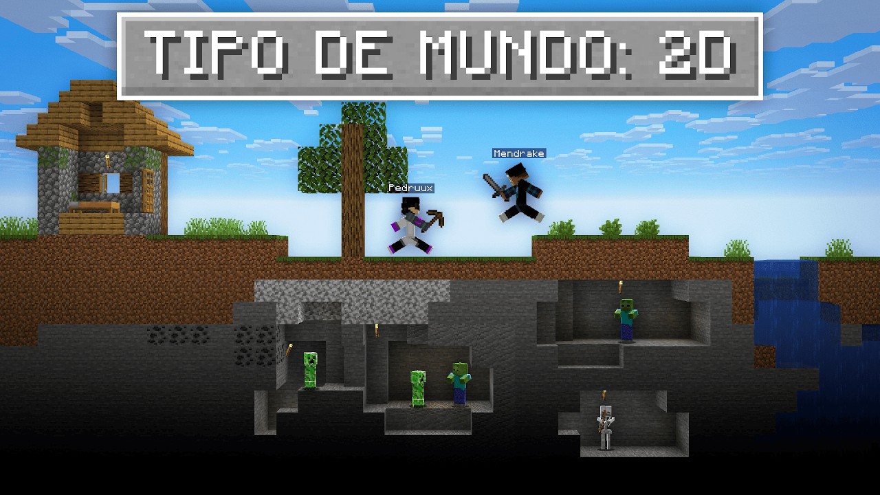 O MUNDO TODO É 2D no MINECRAFT