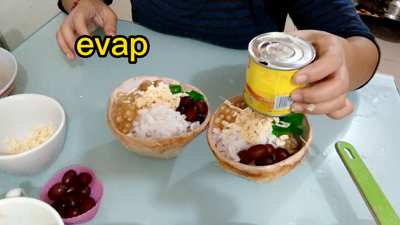 How to make Halo Halo in Coconut bowl - YouTube