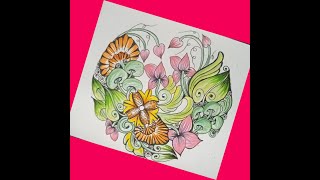Circular Tangle // Easy pattern// Zentangle Art/@relaxingzenmethods1270