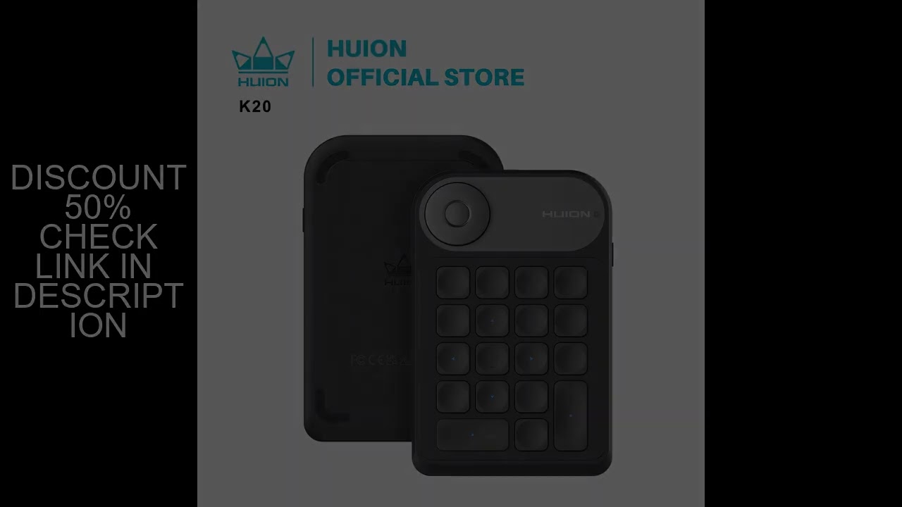 Huion K20 Keydial mini Keyboard for Drawing Tablet, PC and Phone,18 Keys Keyboard + Dial Controller,