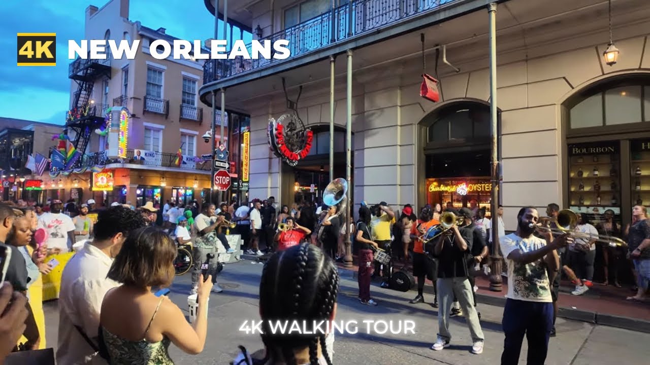[4k] New Orleans at Night - Bourbon Street Nightlife - The French Quarter