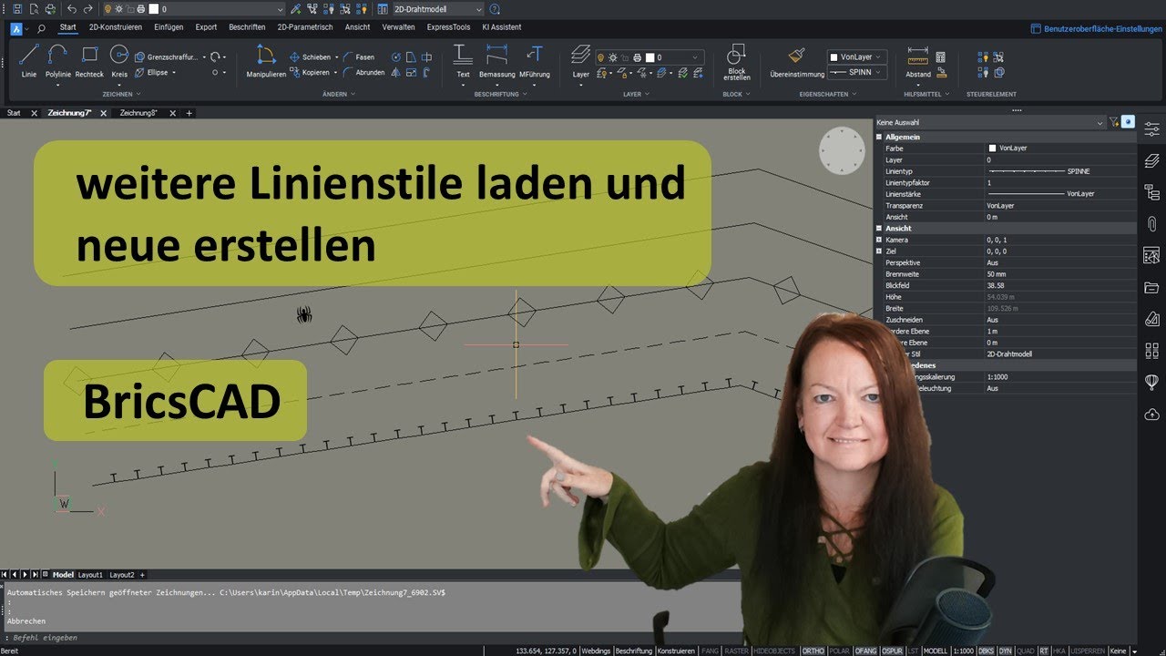 BricsCAD: Linientypen laden oder eigene neu erstellen