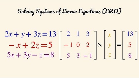 Systems of Linear Equations Using Elementary Row Operations of Matrices
