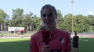 Interview mit TSG Hoffenheim Spielerin Jule Brand nach dem FLyeralarm  Bundesligaspiel bei 1FC Köln.