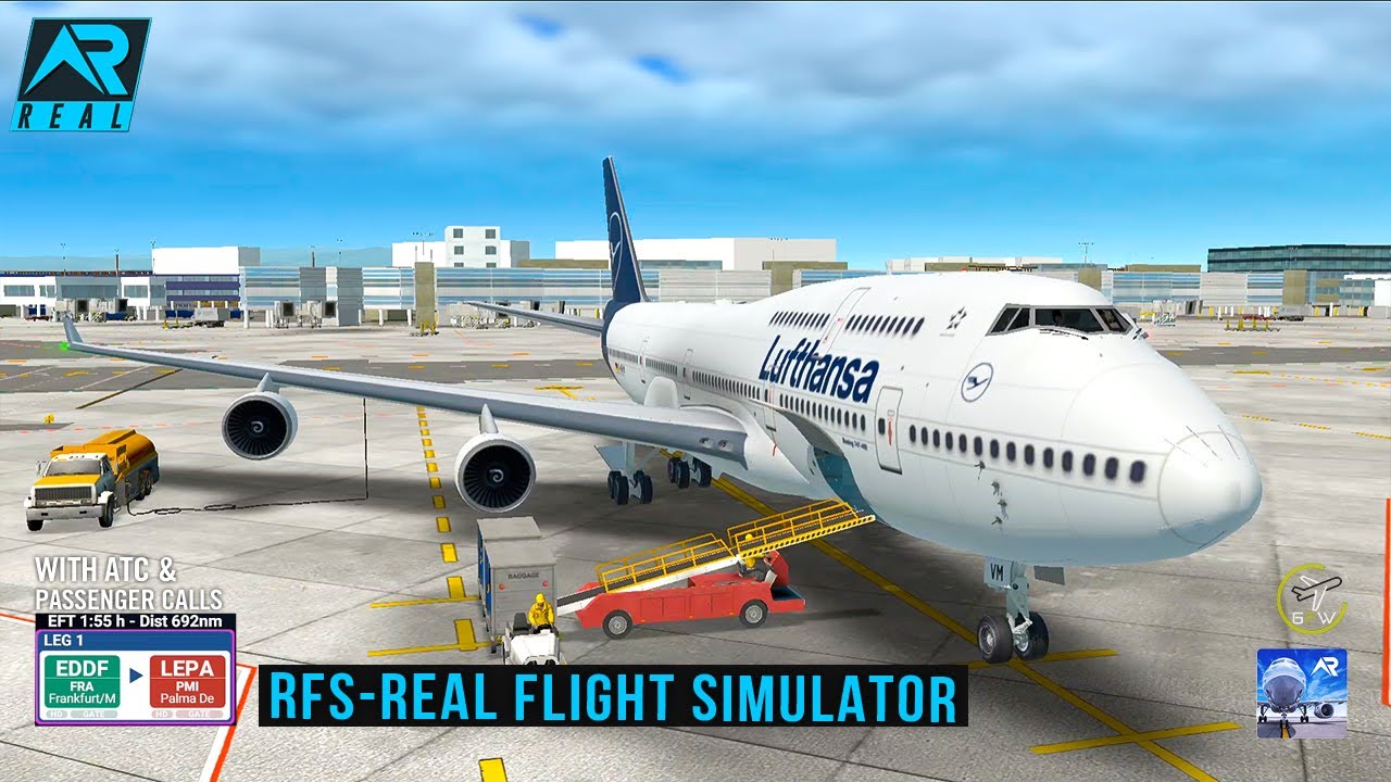 RFS - Real Flight Simulator -Frankfurt to Palma, Mallorca ||Boeing747||Lufthansa||fullFlight||FullHD