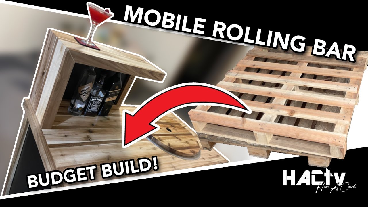 Moving Bar Project Building A Rolling Mobile Bar | Budget Build | Recycled Pallet Timber ...
