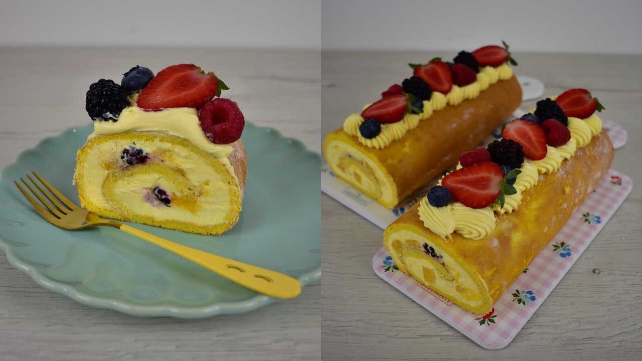 Roll Cake de mango 🥭 y frutos rojos | Sweet Shop Victoria